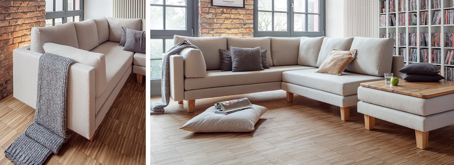 The natural sofa bed LOUNGE S dormiente