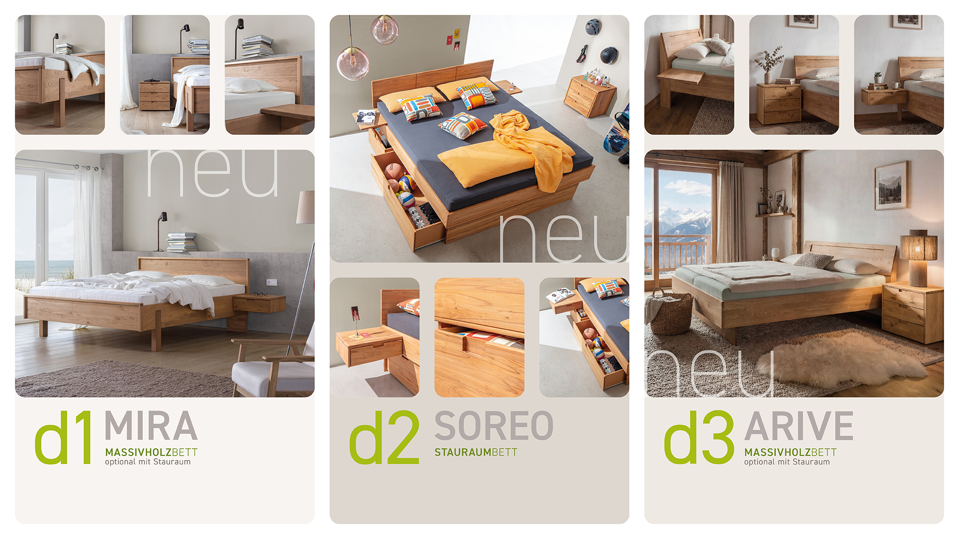 dormiente neue Massivholzbetten