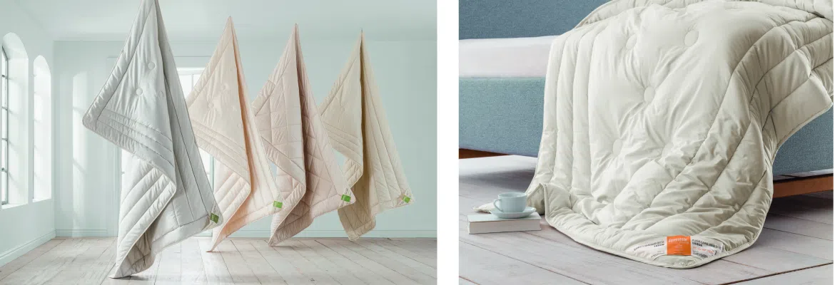 Natural duvets and mattress pads
